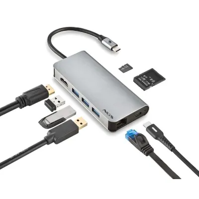 NGS WONDER DOCK 8 Hub 8 en 1 USB-C a HDMI/USB 3.0/RJ45/Lector NGS WONDER DOCK 8 Hub 8 en 1 USB-C a HDMI/USB 3.0/RJ45/Lector