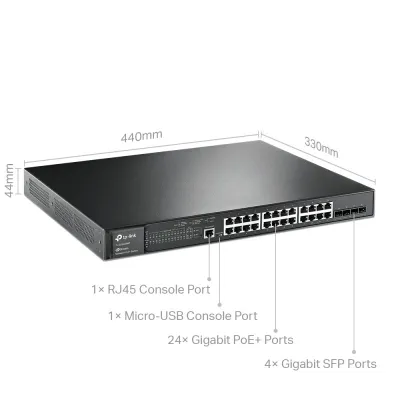 TP-Link TL-SG3428MP Switch 24 Puertos Gigabit PoE + 4 SFP TP-Link TL-SG3428MP Switch 24 Puertos Gigabit PoE + 4 SFP