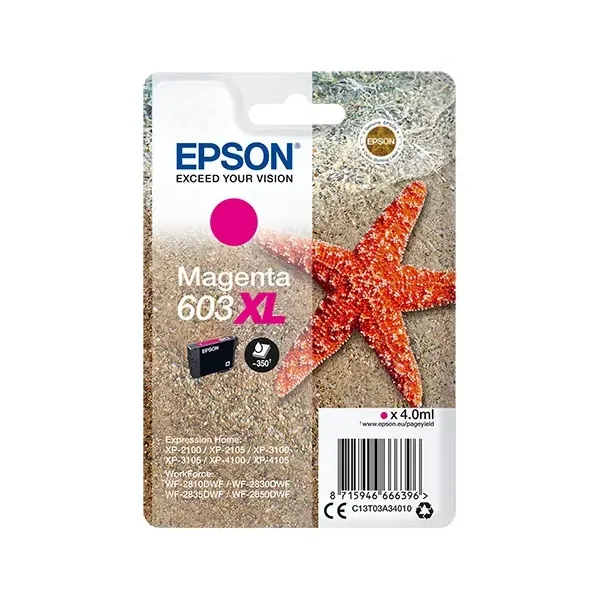 Cartucho de Tinta Original Epson nº603 XL Alta Capacidad/ Magenta