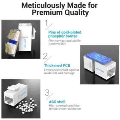 Conector RJ45 Vention IPGW0-5 Cat6 UTP/ 5 uds/ Blanco Conector RJ45 Vention IPGW0-5 Cat6 UTP/ 5 uds/ Blanco
