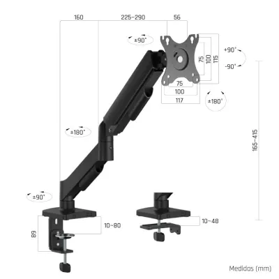 Iggual spmp01-a soporte pinza 1 monitor 17-32" pro Iggual spmp01-a soporte pinza 1 monitor 17-32" pro