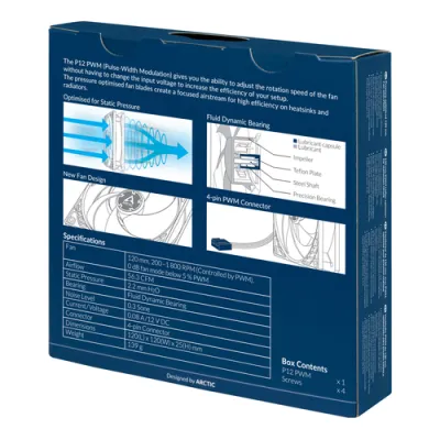 Arctic P12 PWM Ventilador 120mm Negro