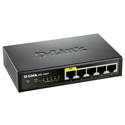 Switch D-Link DES-1005P 5 Puertos/ RJ45 10/100Mbps PoE