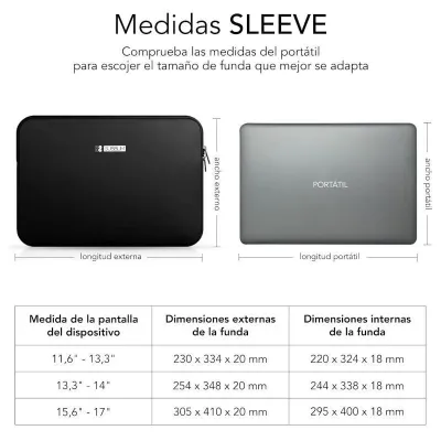 Subblim Business Laptop Sleeve Neoprene para Portátiles hasta