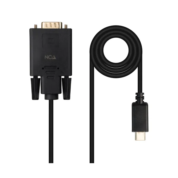 Nanocable Cable Conversor USB-C/M a VGA/M, 1.8 m, Negro