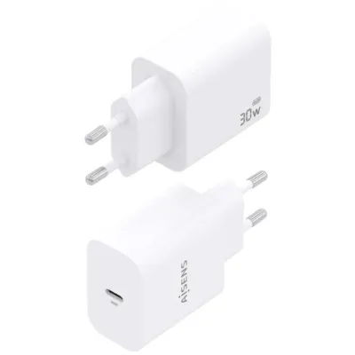 Cargador de Pared GaN Aisens A110-0940/ 1xUSB Tipo-C/ 30W/
