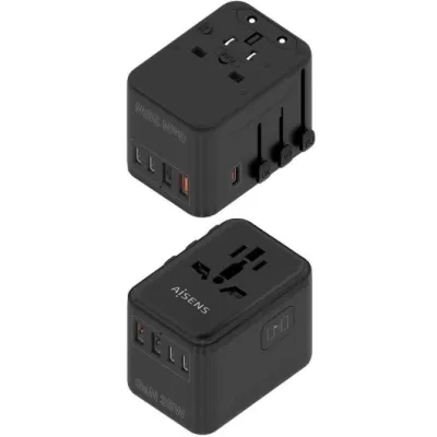 Cargador de Pared Universal GaN Aisens ASPS-2A3C09-BK/ Toma de