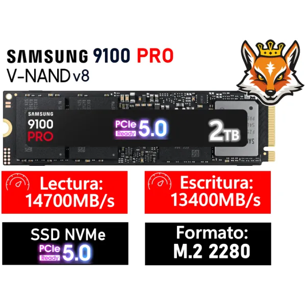 Samsung 9100 PRO 2TB SSD M.2 PCIe 5.0 x4 NVMe 2.0 a 14700 MB/s