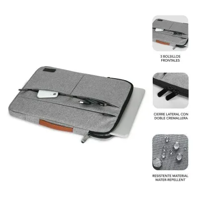 Subblim Funda Air Padding 360 Sleeve Light Grey para Portátil Subblim Funda Air Padding 360 Sleeve Light Grey para Portátil