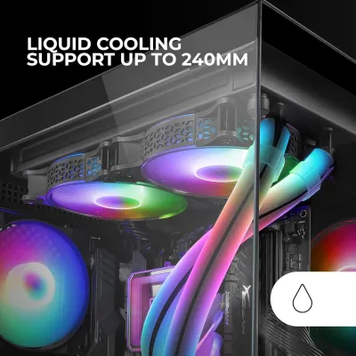 MARS GAMING MC-VIEW2 Negra Caja Gaming MicroATX Cristal MARS GAMING MC-VIEW2 Negra Caja Gaming MicroATX Cristal