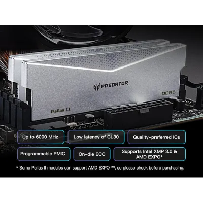 Acer Predator Pallas II Silver KIT 32GB DDR5 a 6000MHz 32GB