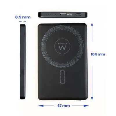 Ewent Power Bank UltraSlim MagSafe de 20W 5000mAh USB-C y Carga