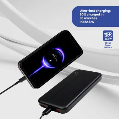 Ewent Power Bank de 22.5W y 10,000 mAh USB-C y USB-A.Permite