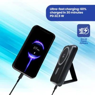 Ewent Power Bank Mag SAFE de 22.5W y 10,000 mAh Carga