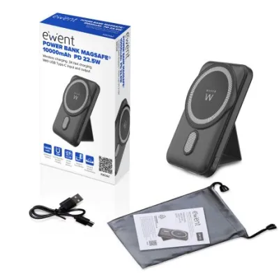 Ewent Power Bank Mag SAFE de 22.5W y 10,000 mAh Carga