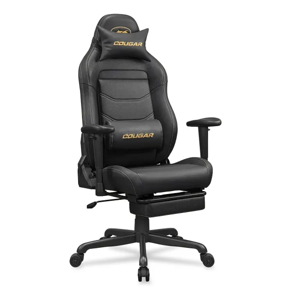 Cougar EXPLORE NEO Gold Silla Gaming Reposabrazos Regulable,155º Reclinable,Reposapiés Retractable