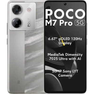 Xiaomi Poco M7 Pro 5G Plata 256GB 8GB 6.67" Amoled 120Hz 50Mp
