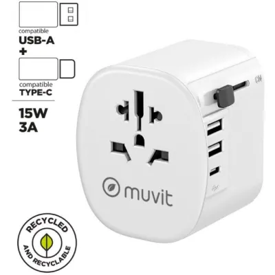 Cargador de Pared Universal Muvit For Change MCADP0006/ Toma de
