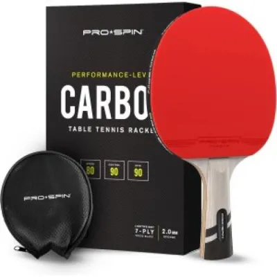 PALA DE PING PONG PRO-SPIN PREMIUM FIBRA DE CARBONO MADERA
