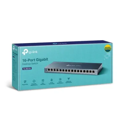 TP-Link TL-SG116 Switch 16 Puertos Gigabit 10/100/1000 Mbps TP-Link TL-SG116 Switch 16 Puertos Gigabit 10/100/1000 Mbps