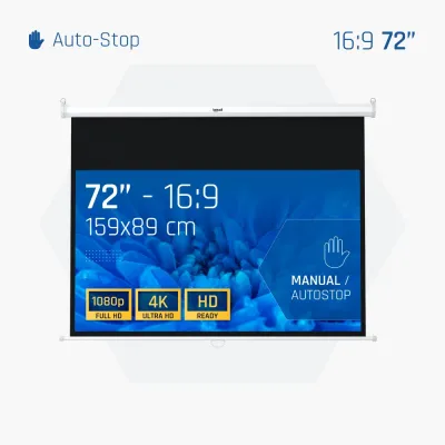 iggual PSIMS159 Pantalla proyector 72" manual 159x89cm Blanca