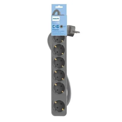 Regleta con Interruptor Philips CHP2164G/10/ 6 Tomas de