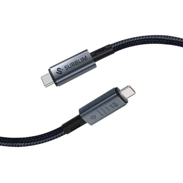 Cable High 240w Usb-c/usb-c 4.0 8k 1.5 M Negro Subblim