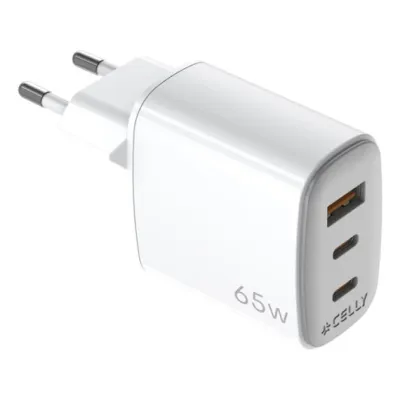 Celly cargador gan 1usb 2usb-c 65w wh