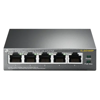 TP- Link TL-SG1005P Switch de Sobremesa 5 Puertos Gigabit con 4 TP- Link TL-SG1005P Switch de Sobremesa 5 Puertos Gigabit con 4