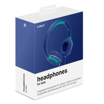 Celly KIDSBEAT2BL Auriculares KIDS Azules con cable, Micrófono