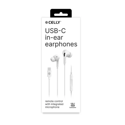 Celly UP1200TYPECWH Auriculares USB-C blancos con