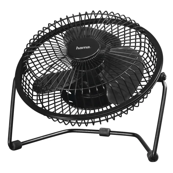 VENTILADOR DE SOBREMESA HAMA USB 15cm METALICO COLOR NEGRO