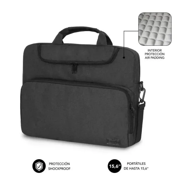 Subblim Air Padding Laptop Bag Maletín para Portátil 15.6" Gris Oscuro 