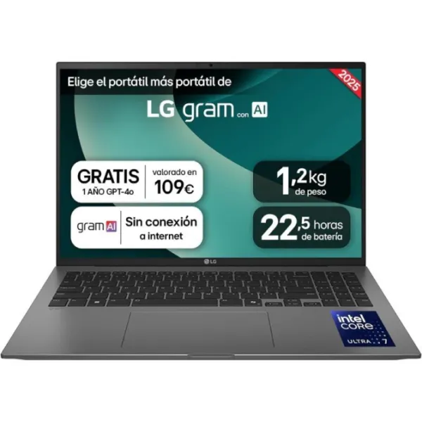 LG Gram 16ZD90T-G.AX78B Intel Core Ultra 7-255H 16GB 1TB SSD 16' FreeDOS