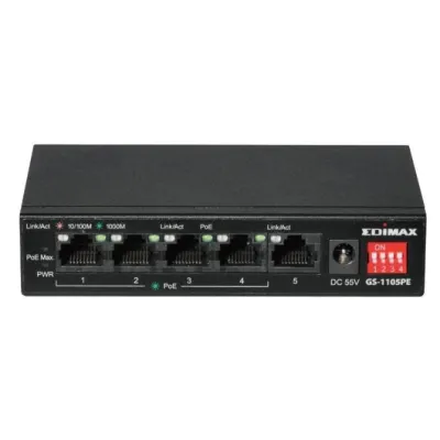 Edimax gs-1105pe swithc 5xgbe (4poe+) lr Edimax gs-1105pe swithc 5xgbe (4poe+) lr