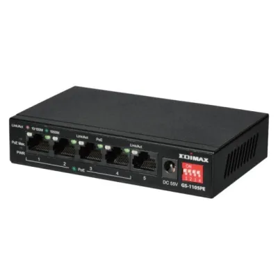 Edimax gs-1105pe swithc 5xgbe (4poe+) lr Edimax gs-1105pe swithc 5xgbe (4poe+) lr