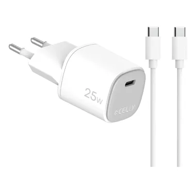 Celly cargador gan 1c 25w + c a c cable