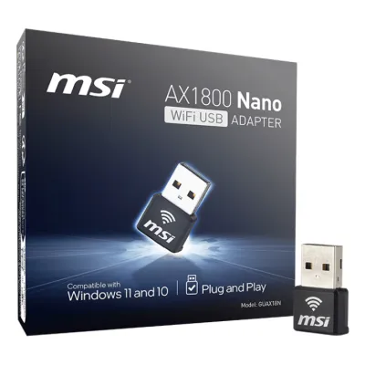 Msi guax18n ax1800 wifi6 usb nano adapter Msi guax18n ax1800 wifi6 usb nano adapter
