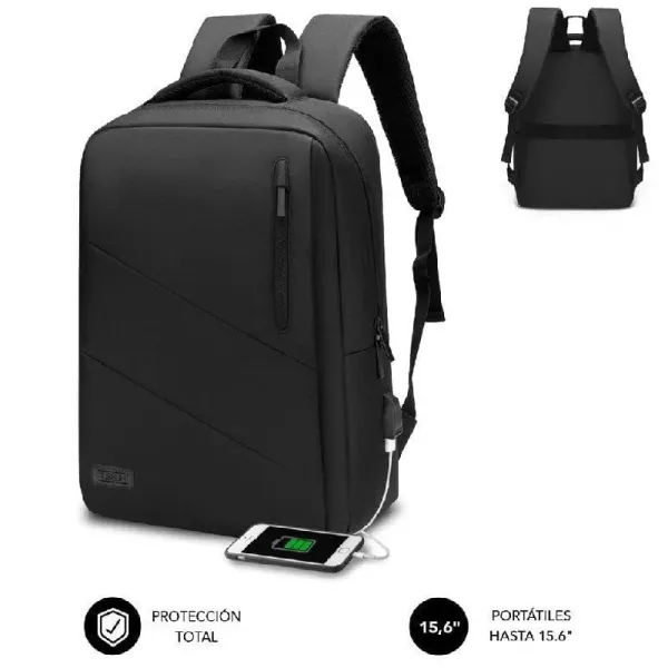 Subblim City Backpack Mochila para Portátil hasta 15.6" Negra 