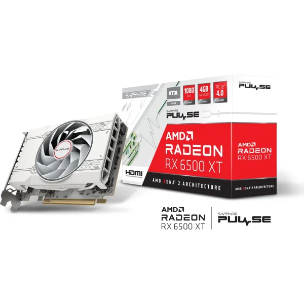 Sapphire Pulse AMD Radeon RX 6500 XT ITX Pure White 4GB GDDR6