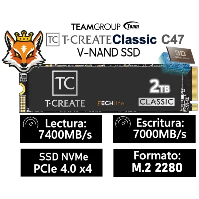 TeamGroup T-Create Classic C47 SSD 2TB NVMe PCIe 4.0 x4 a