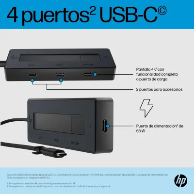 Docking USB Tipo-C HP 6G843AA/ 3xUSB Tipo-C/ 1xUSB Tipo-C PD/ Docking USB Tipo-C HP 6G843AA/ 3xUSB Tipo-C/ 1xUSB Tipo-C PD/