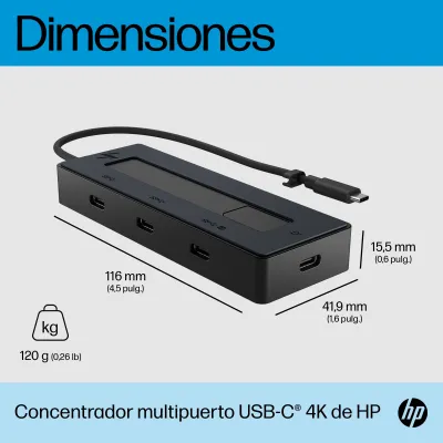 Docking USB Tipo-C HP 6G843AA/ 3xUSB Tipo-C/ 1xUSB Tipo-C PD/ Docking USB Tipo-C HP 6G843AA/ 3xUSB Tipo-C/ 1xUSB Tipo-C PD/