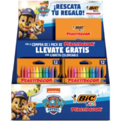 Expositor Bic Paw Patrol de Lápices de Cera y Cuadernos/ 24 Expositor Bic Paw Patrol de Lápices de Cera y Cuadernos/ 24