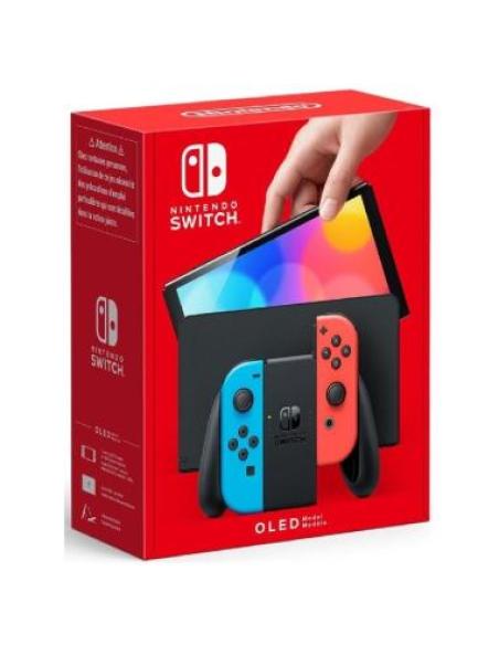 Nintendo Switch Versión OLED Azul Neón/Rojo Neón/ Incluye Base/ 2 M...