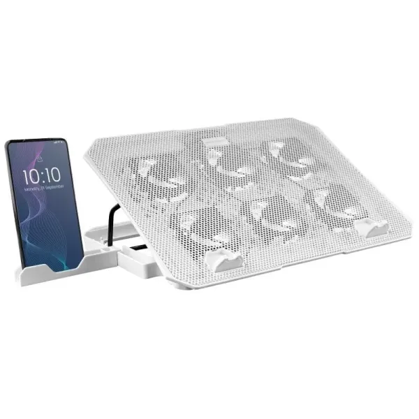 Mars Gaming Mnbc23 Base Refrigeradora Y Stand Para Portátiles Hasta 16" Blanco 