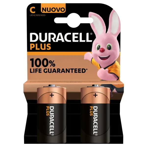Duracell Plus Pack de Pilas Alcalinas C LR14 2 Unidades