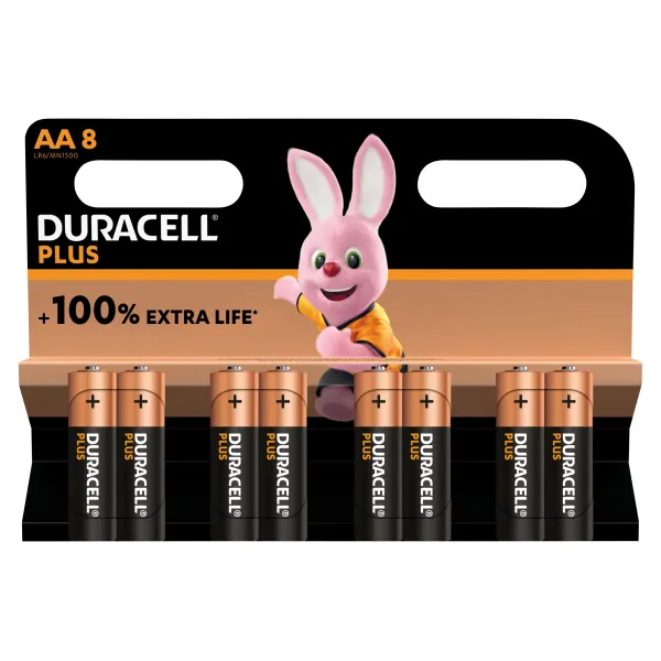 Duracell Plus Pack 8 Pilas Alcalinas AA LR06 1.5V