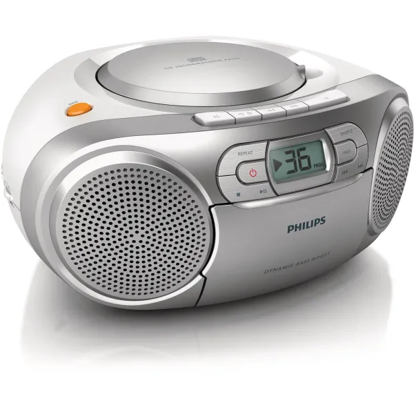 Philips Boombox AZ127/12 Reproductor de CD Casete Radio FM y Entrada de Audio Portátil
