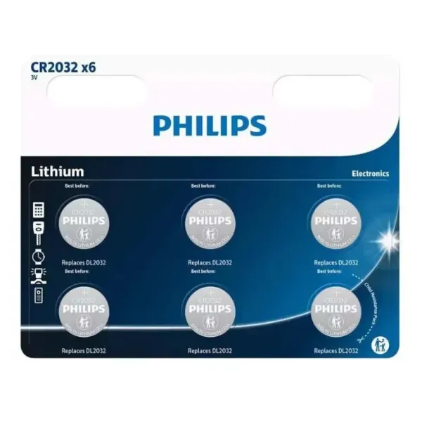 Philips Pack 3 Pilas de Botón Litio CR2032 3V